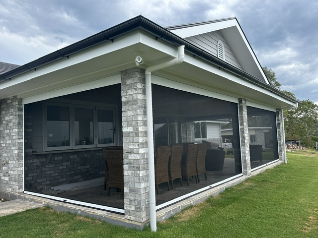 Outdoor canvas and fabric area on a Sunshine Coast property